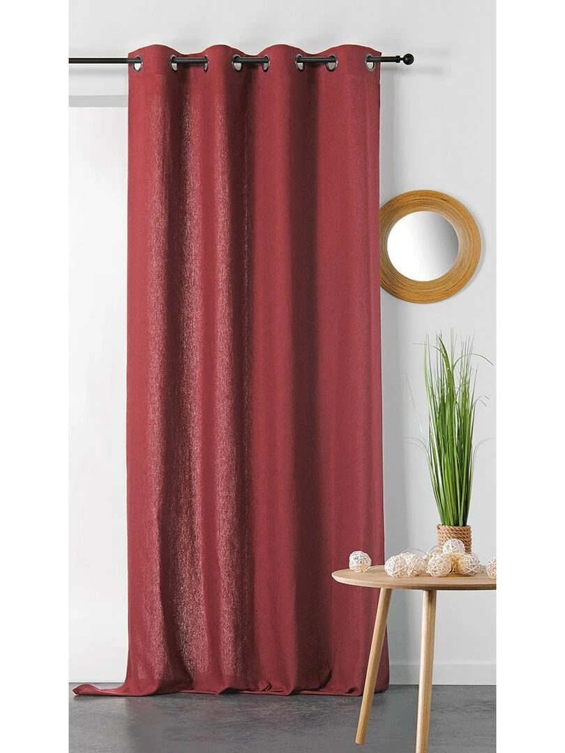 Rideau en coton et chanvre Rouge