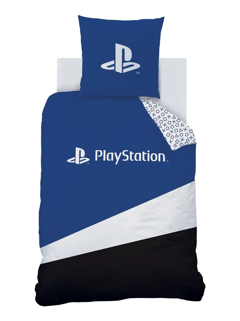 Parure de lit imprimée 100% coton  PLAYSTATION GAME   Bleu