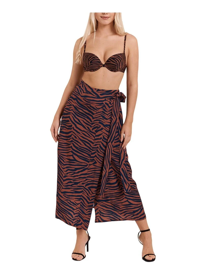 Jupe estivale portefeuille Lima   Marron