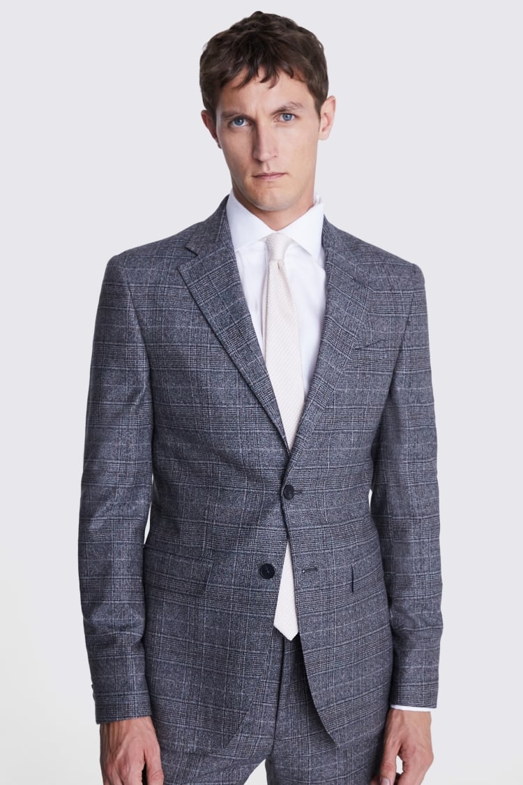 Italian Slim Fit Grey Check Jacket Buy Online at Moss