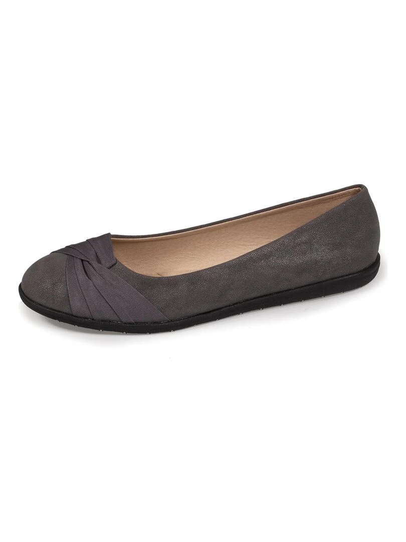 Ballerines femme effet drapé Gris Gris