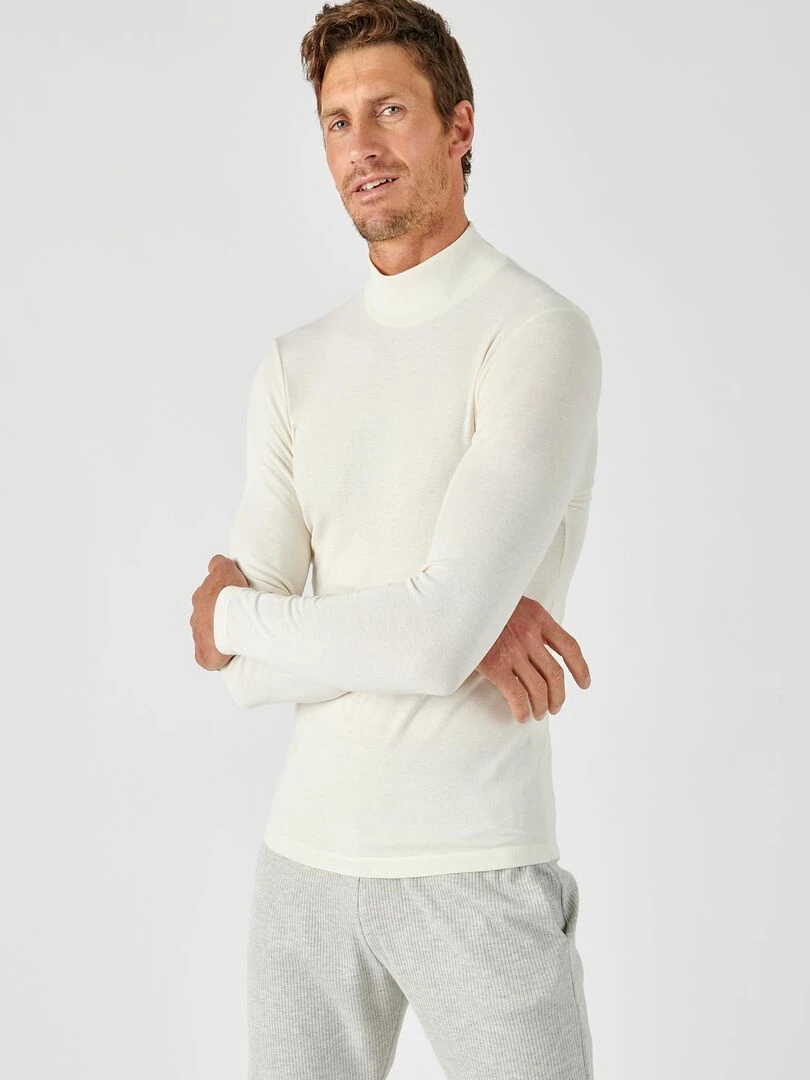 T shirt col montant Thermolactyl Sensitive Damart Blanc