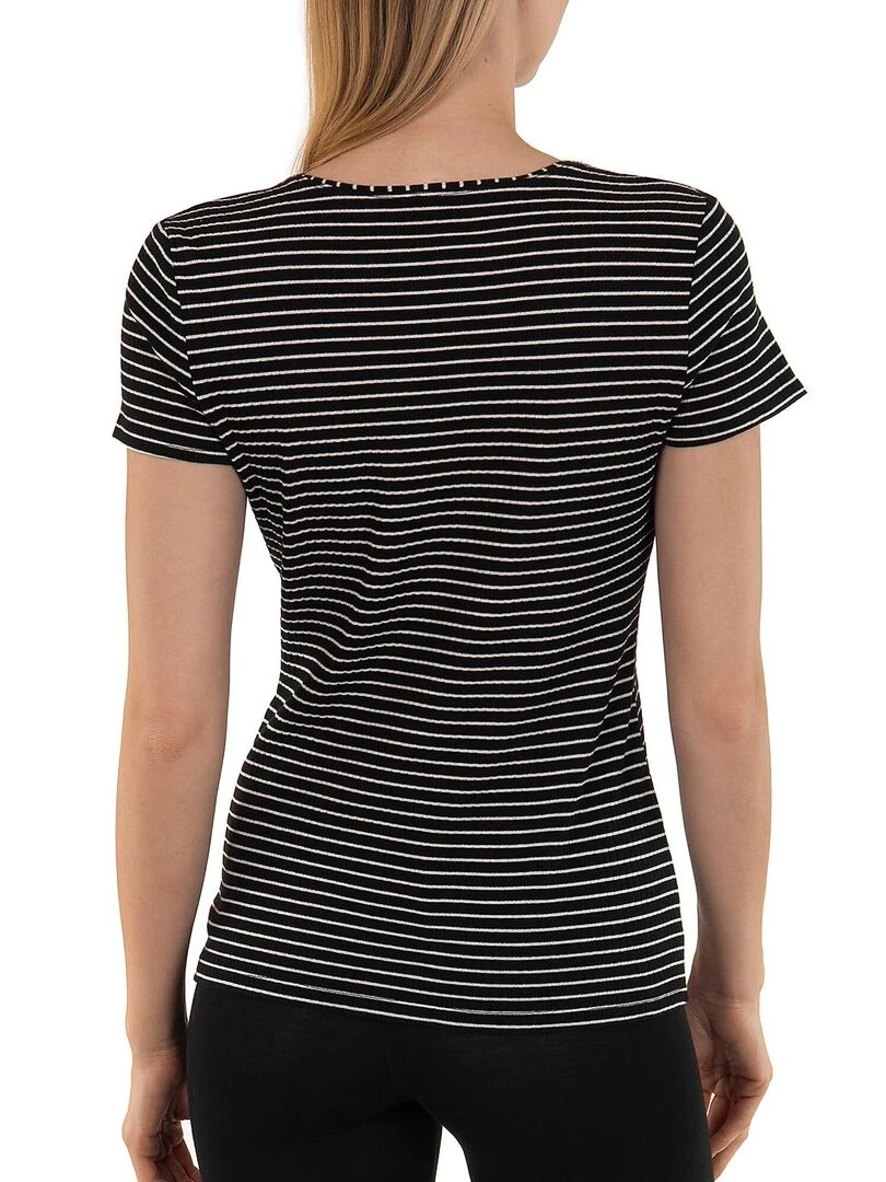 T shirt manches courtes Romance   Noir