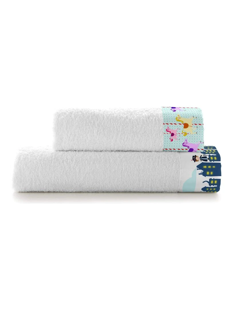 Lot de serviettes Nanny "Happyfriday" Blanc