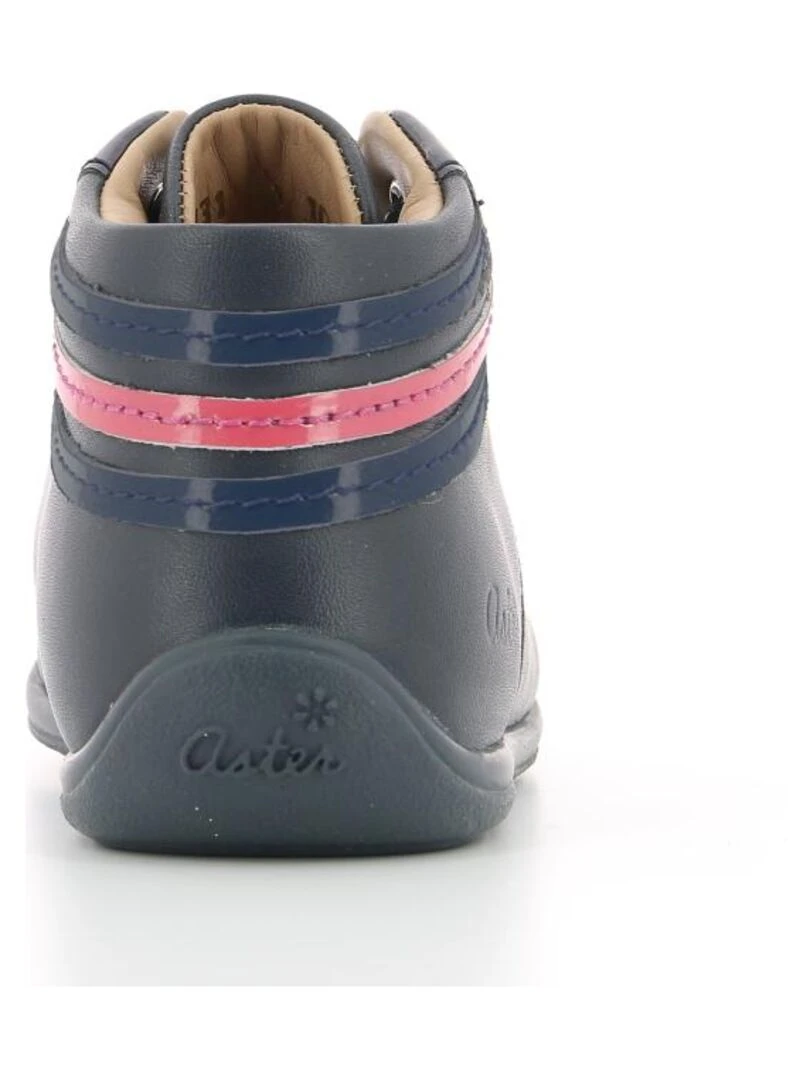 Bottillons Cuir Opale   Bleu marine