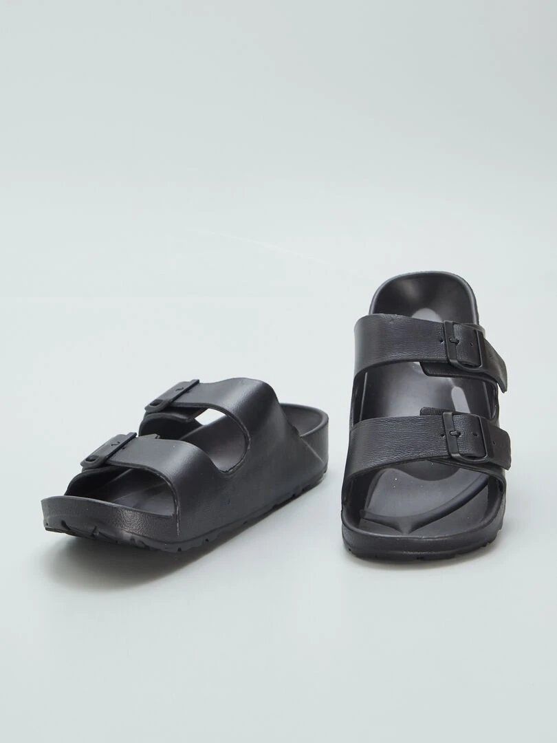 Sandales à double brides   Noir