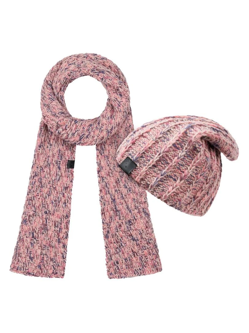 Ensemble Echarpe Bonnet Celti Made in UE Rose