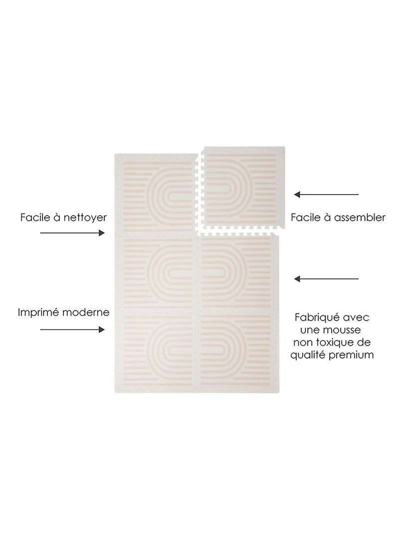 Tapis de jeu mousse LINEAR PUZZLEMAT LINEN   Beige