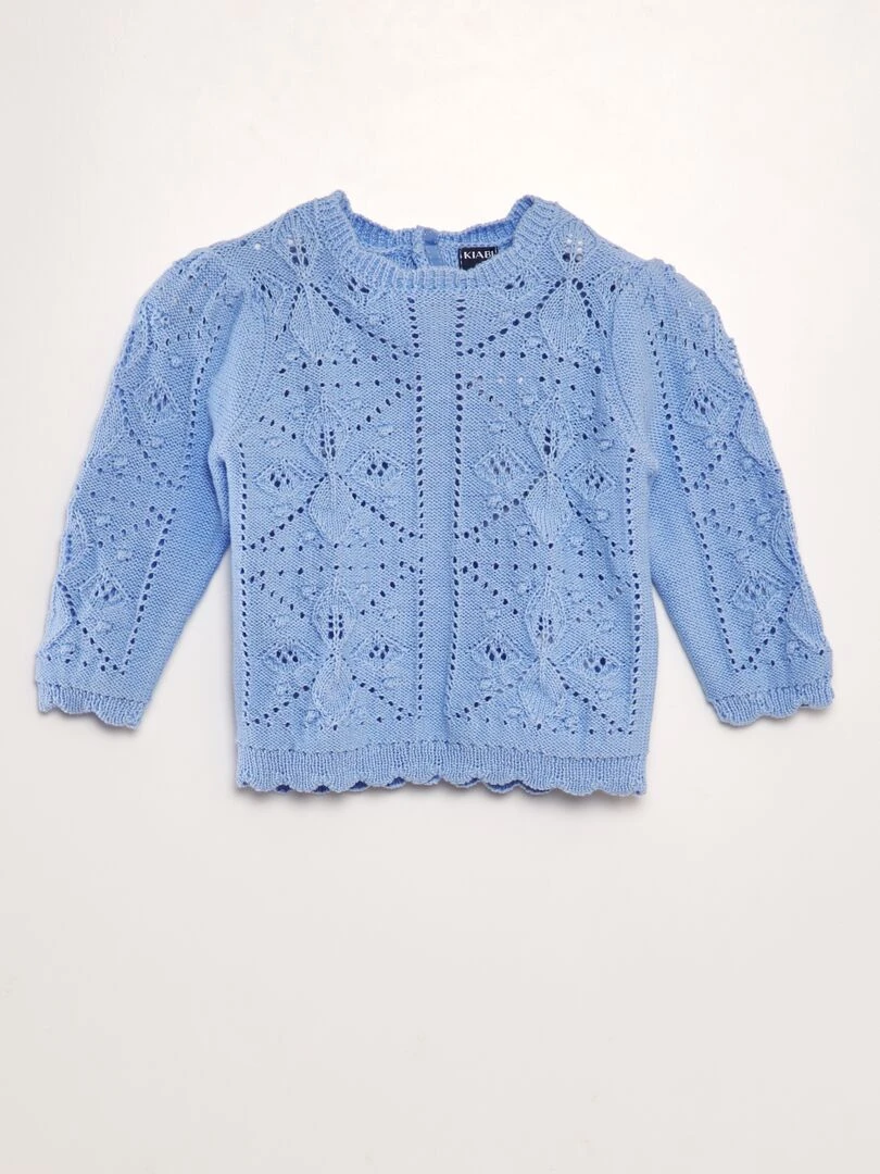 Pull en maille compact fantaisie Bleu