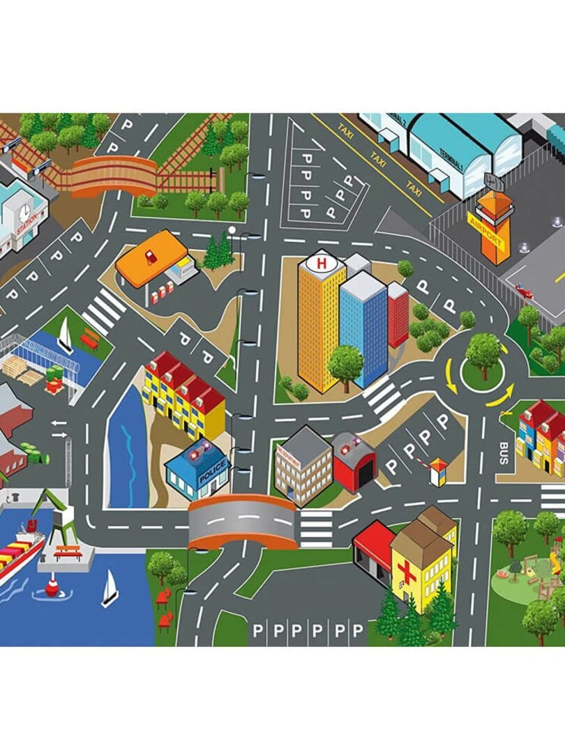 Tapis de jeu avec accessoires et 1 véhicule   N/A