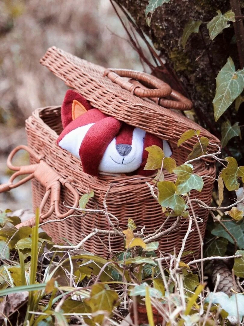 Doudou attache sucette Renard   Rouge