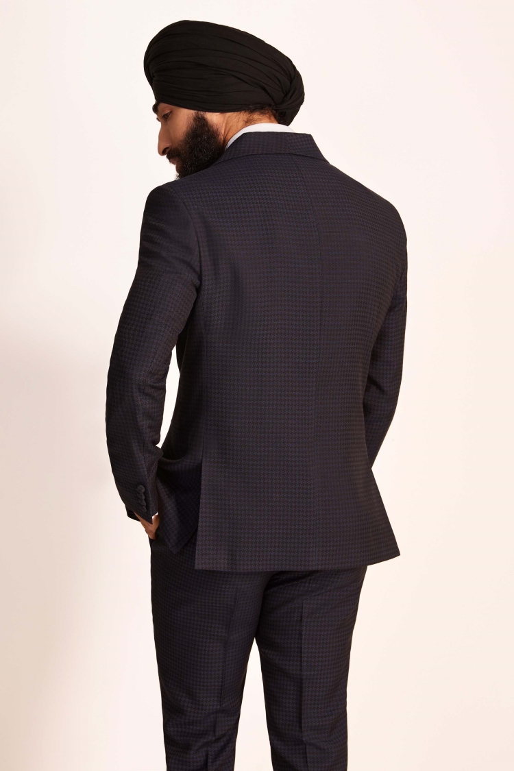 Slim Fit Ink Houndstooth Dress Jacket   Buy Online at Moss