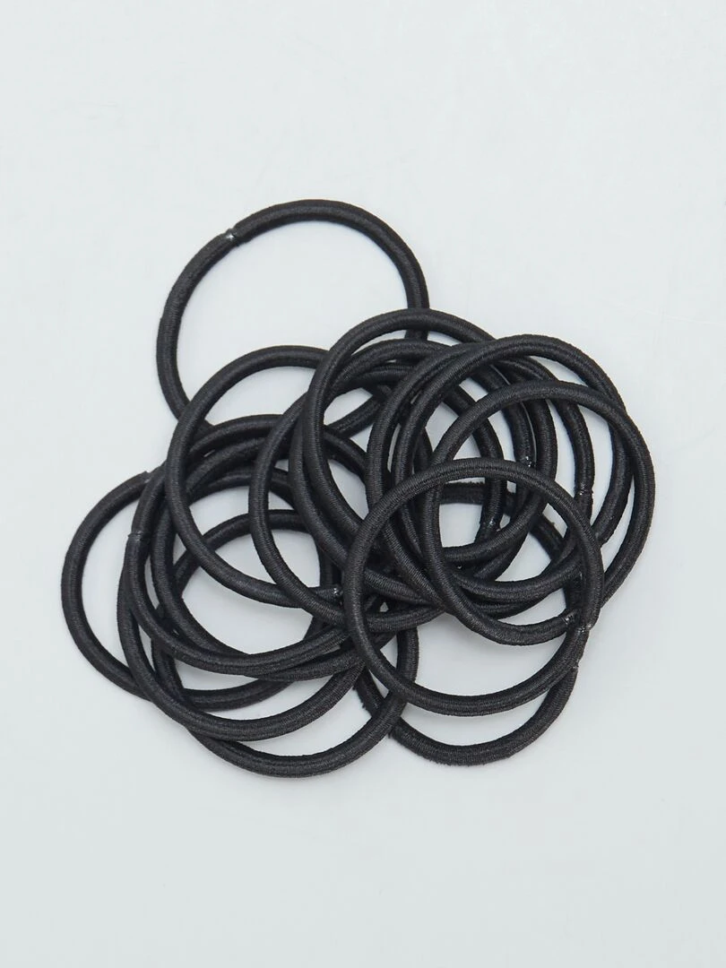 Lot de 15 élastiques Noir