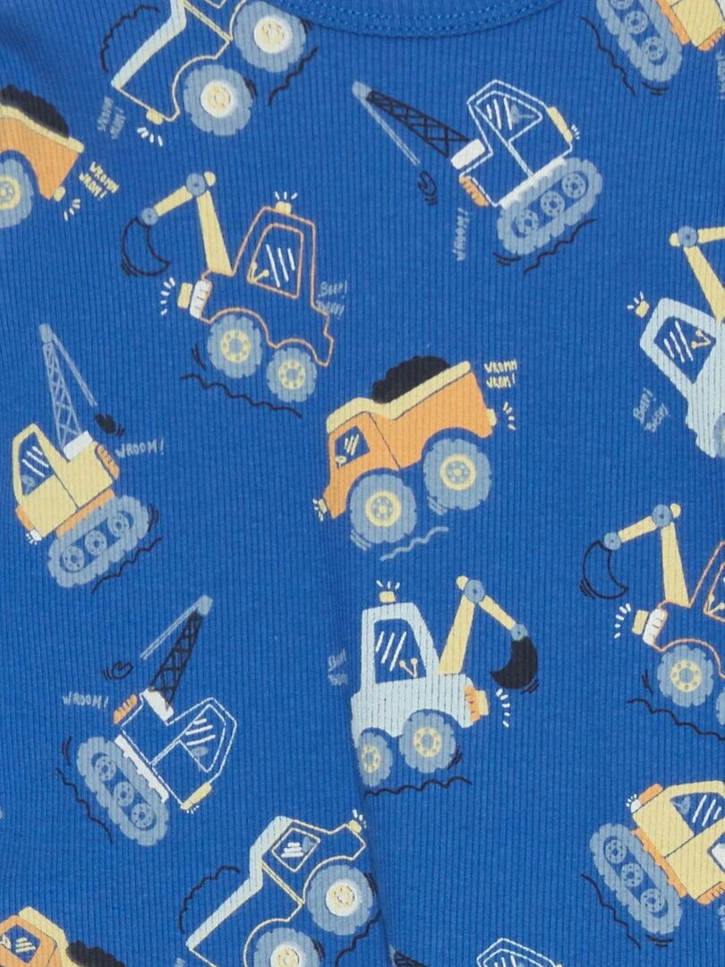 Ensemble pyjama côtelé   2 pièces   Bleu