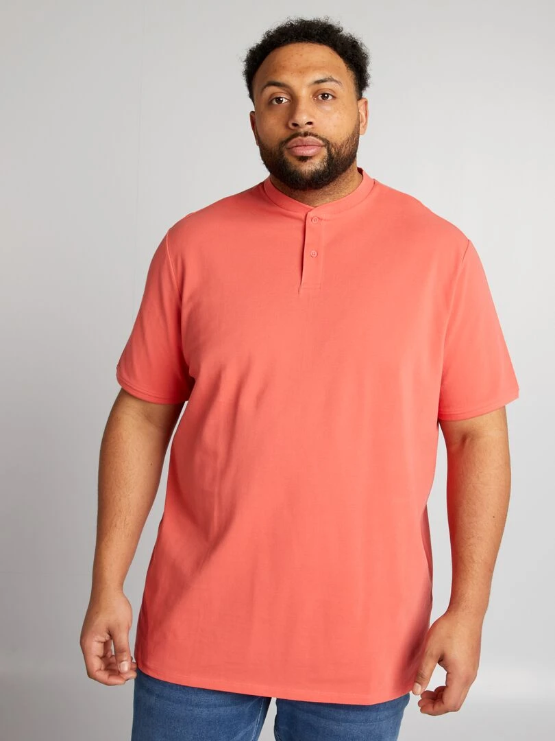 Polo en piqué de coton   Orange