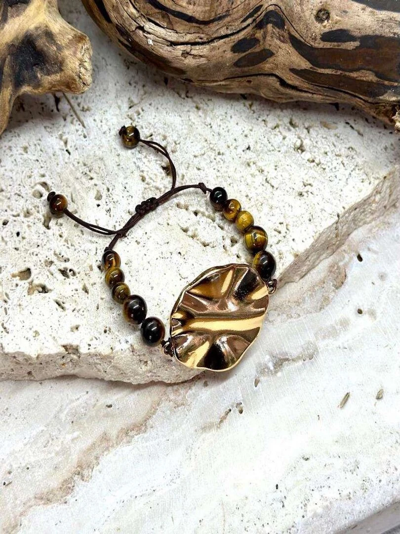 Bracelet joie en œil de tigre Marron