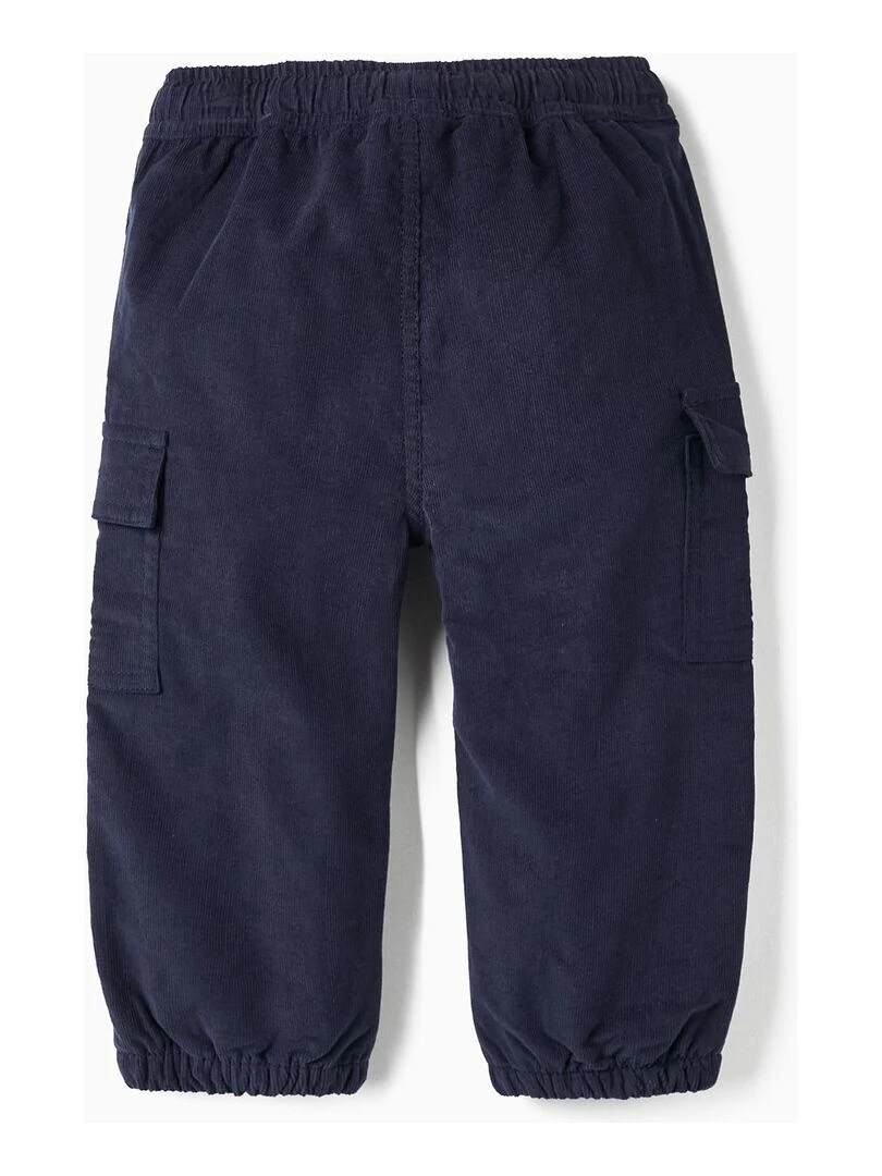 Pantalon en velours côtelé pour bébé garçon Skater's’ Dictionary Bleu foncé
