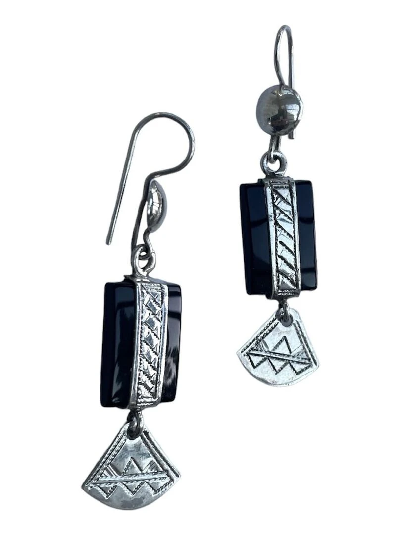 Boucles d'oreille touareg argent Noir