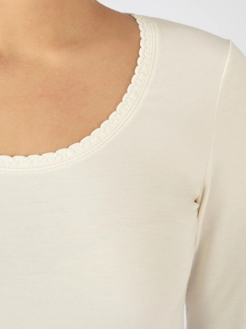 T shirt manches longues thermorégulant Evolutyl Damart Blanc Ecru Blanc