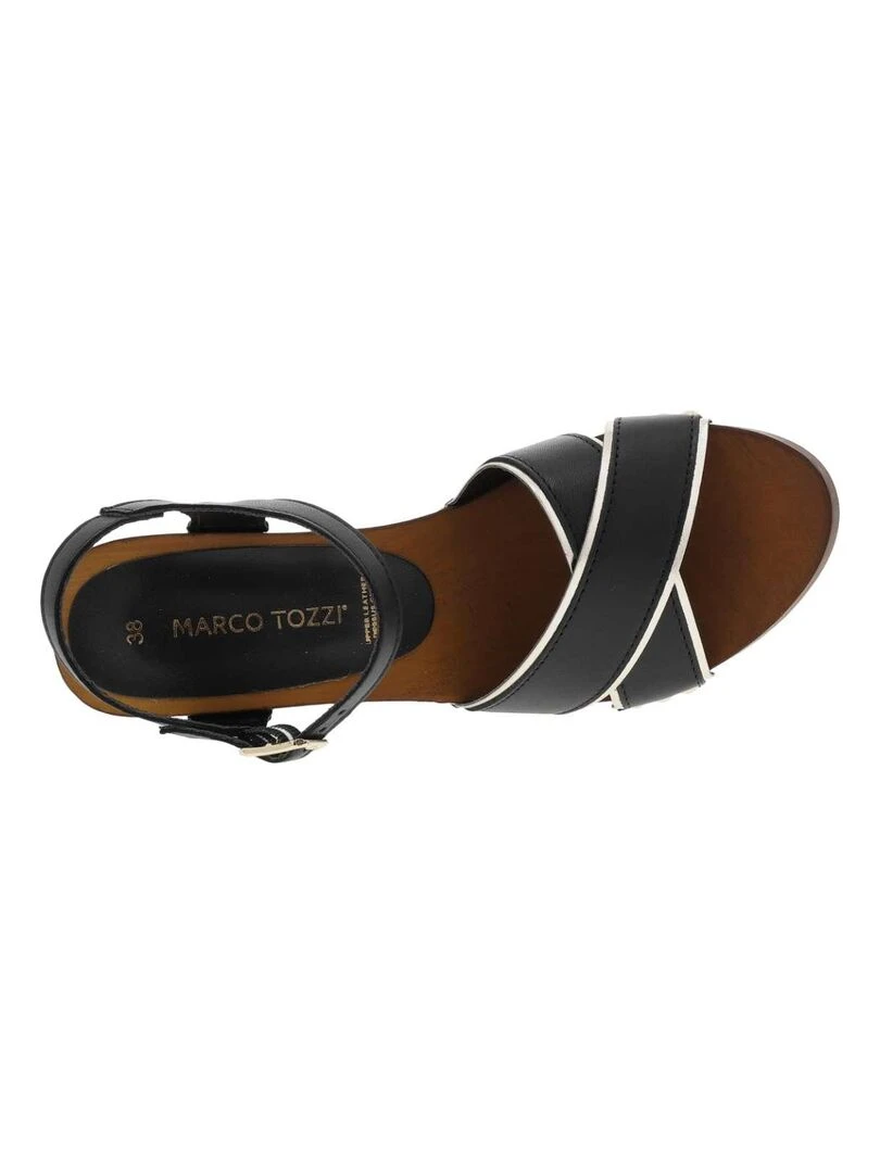 MARCO TOZZI   Nu pieds cuir talon bottier haut   Noir