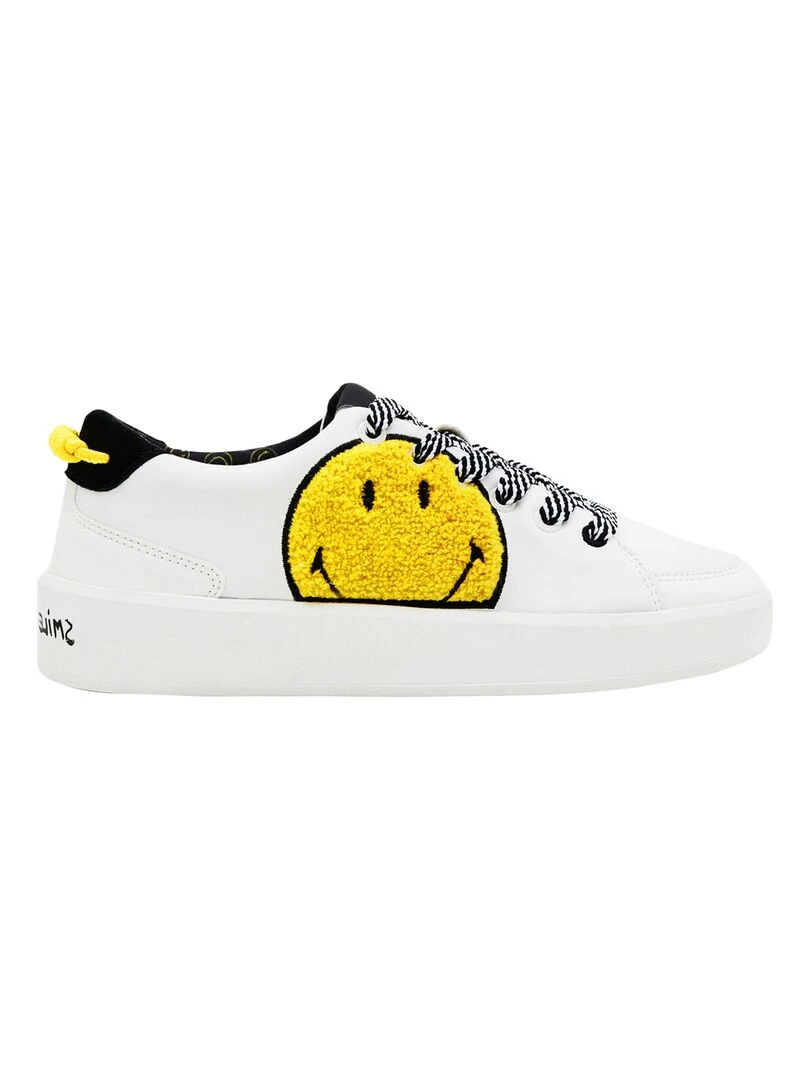 Basket à Lacets Desigual Fancy Smiley Blanc