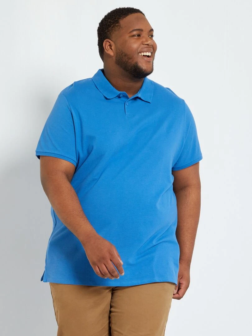 Polo en maille piqué bleu saphir