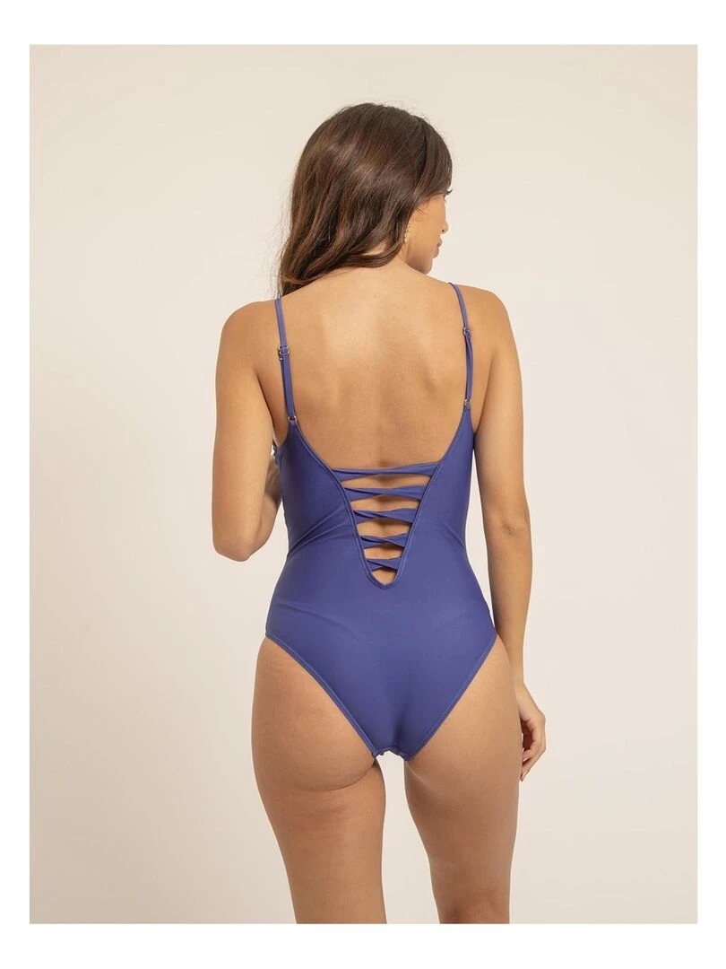 Maillot 1 pièces découpes GISELLE Bleu roi