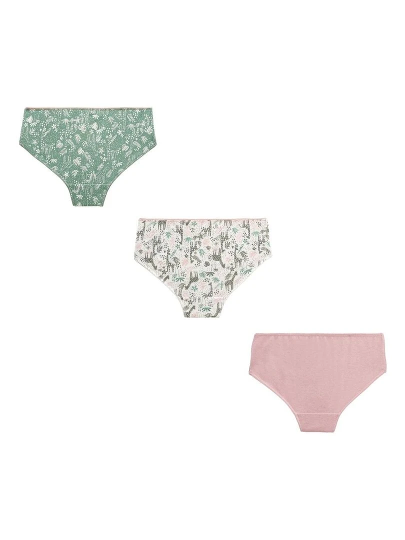 Lot de 3 culottes fille Vagirafe Kaki