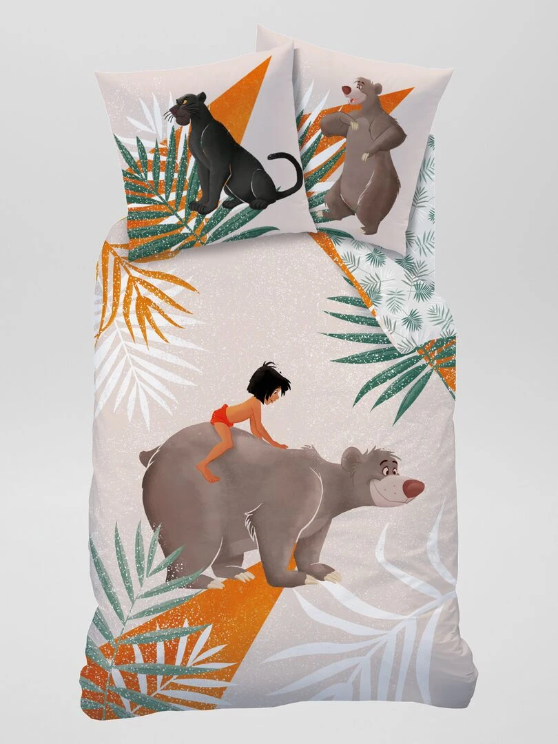 Parure de lit 'Le livre de la jungle' 1 personne Blanc/Vert