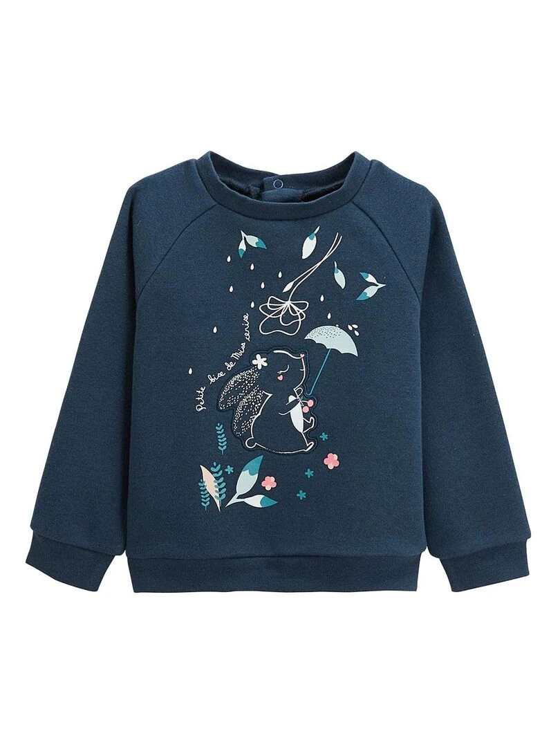 Sweat shirt bébé en molleton Misscerise Bleu