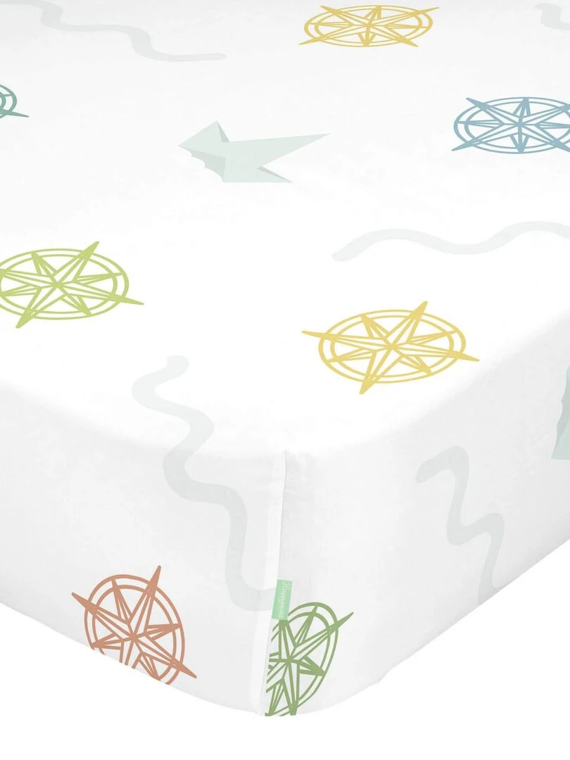 Drap housse World map "Happyfriday" Blanc