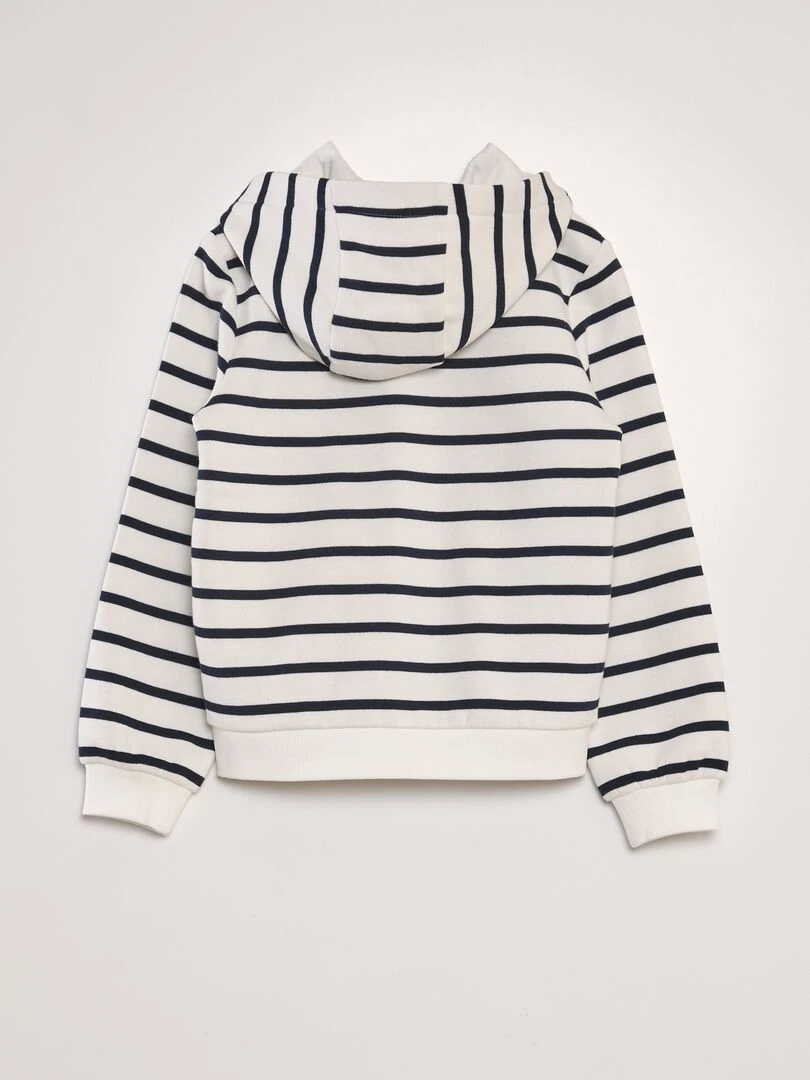 Sweat à capuche à motifs   Blanc/noir