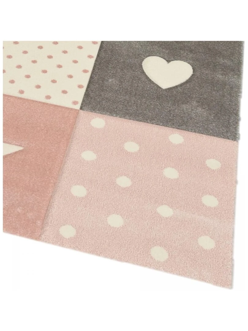 Tapis enfant MINIKIDS en polypropylène doux et soyeux OEKO TEX®   Rose