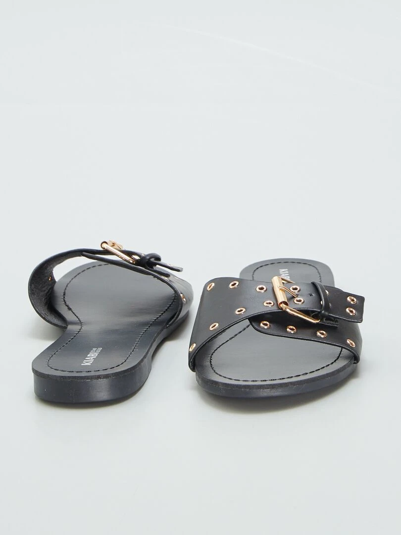 Mules avec brides à boucles   Noir
