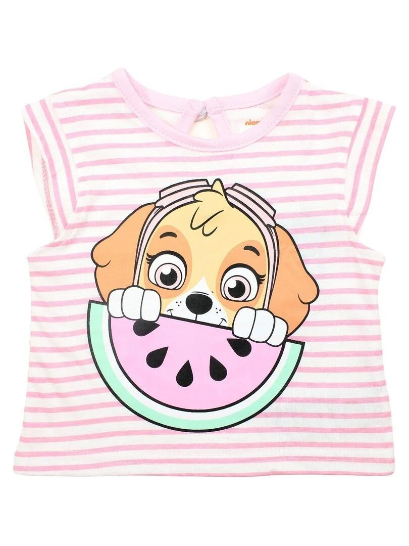 Paw Patrol Ensemble T shirt legging bébé fille Imprimé La Pat' Patrouille Rose