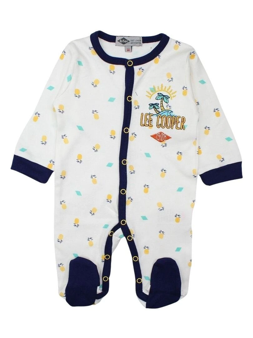 Lee Cooper Ensemble Body grenouillère bavoir bébé garçon Imprimé Logo Blanc