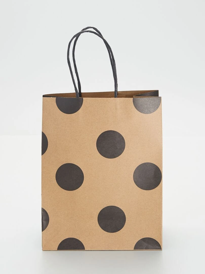 Sac cadeau imprimé Beige noir