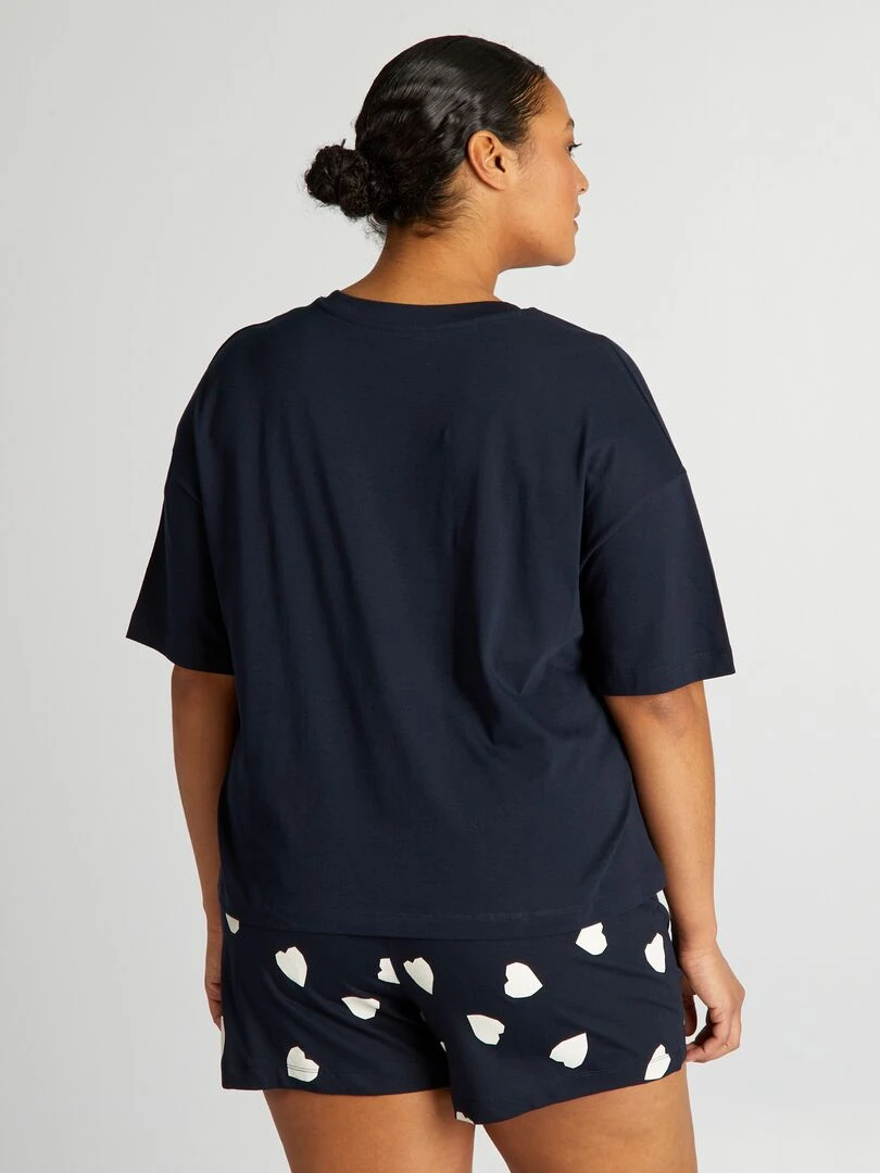 Ensemble pyjama short 2 pièces Bleu marine