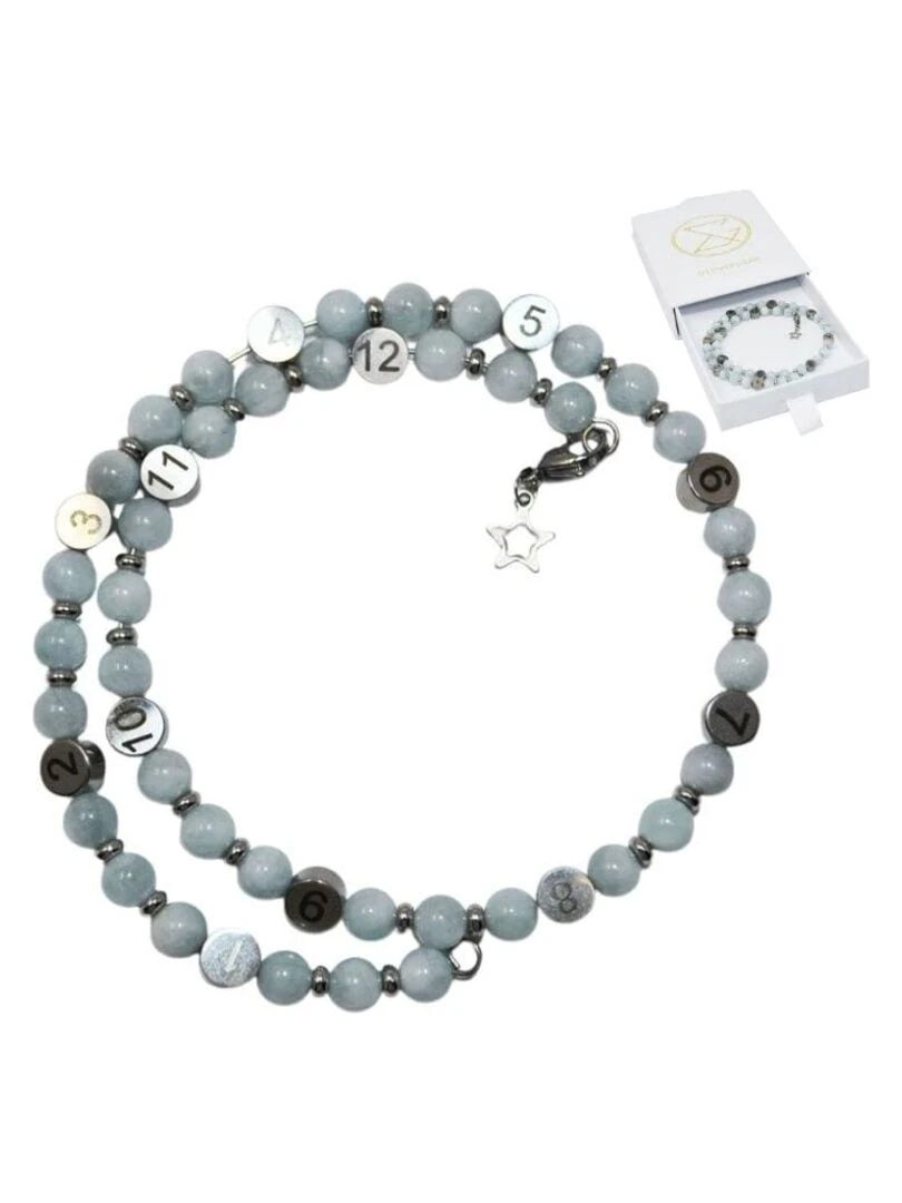 Bracelet d'allaitement Aigue marine Bleu clair
