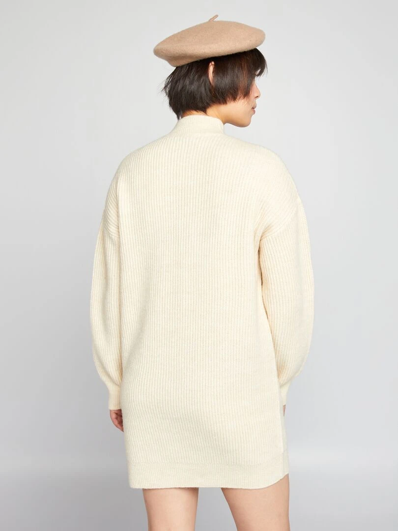 Robe pull côtelé   Beige