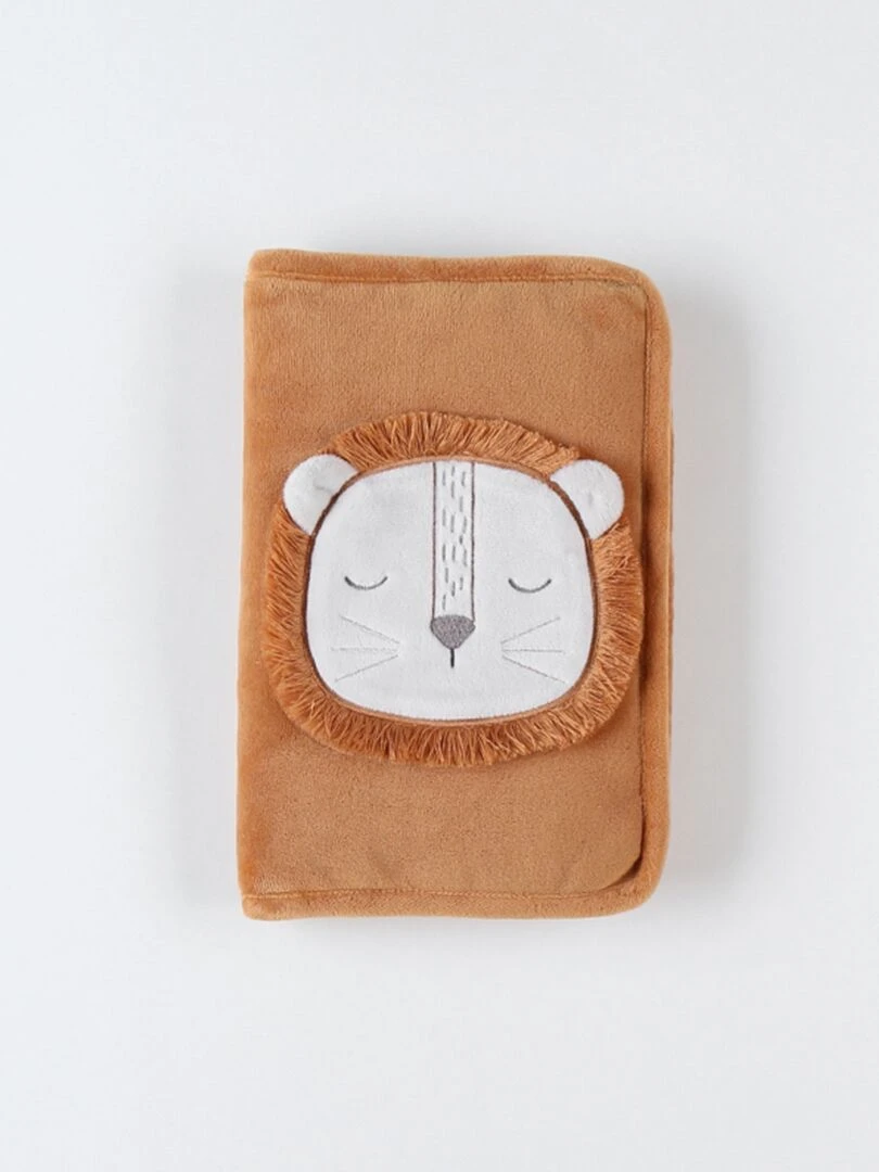 Protège carnet de santé Babou en Veloudoux  caramel   Marron