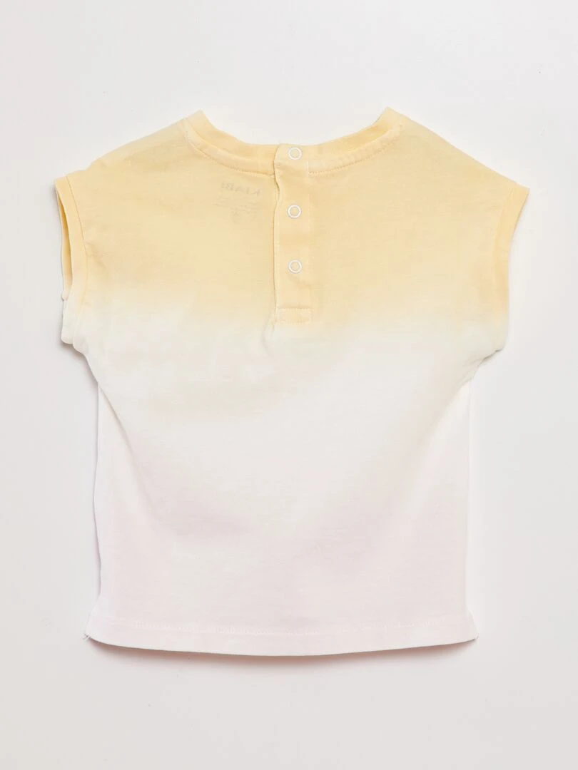 T shirt en jersey tie and dye   Jaune