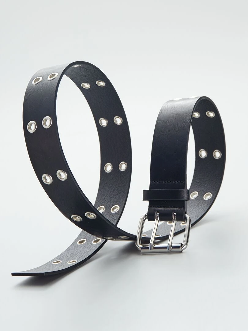 Ceinture avec œillets fantaisie noir