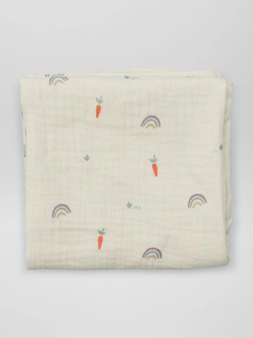 Lot de 3 langes en gaze de coton   Blanc