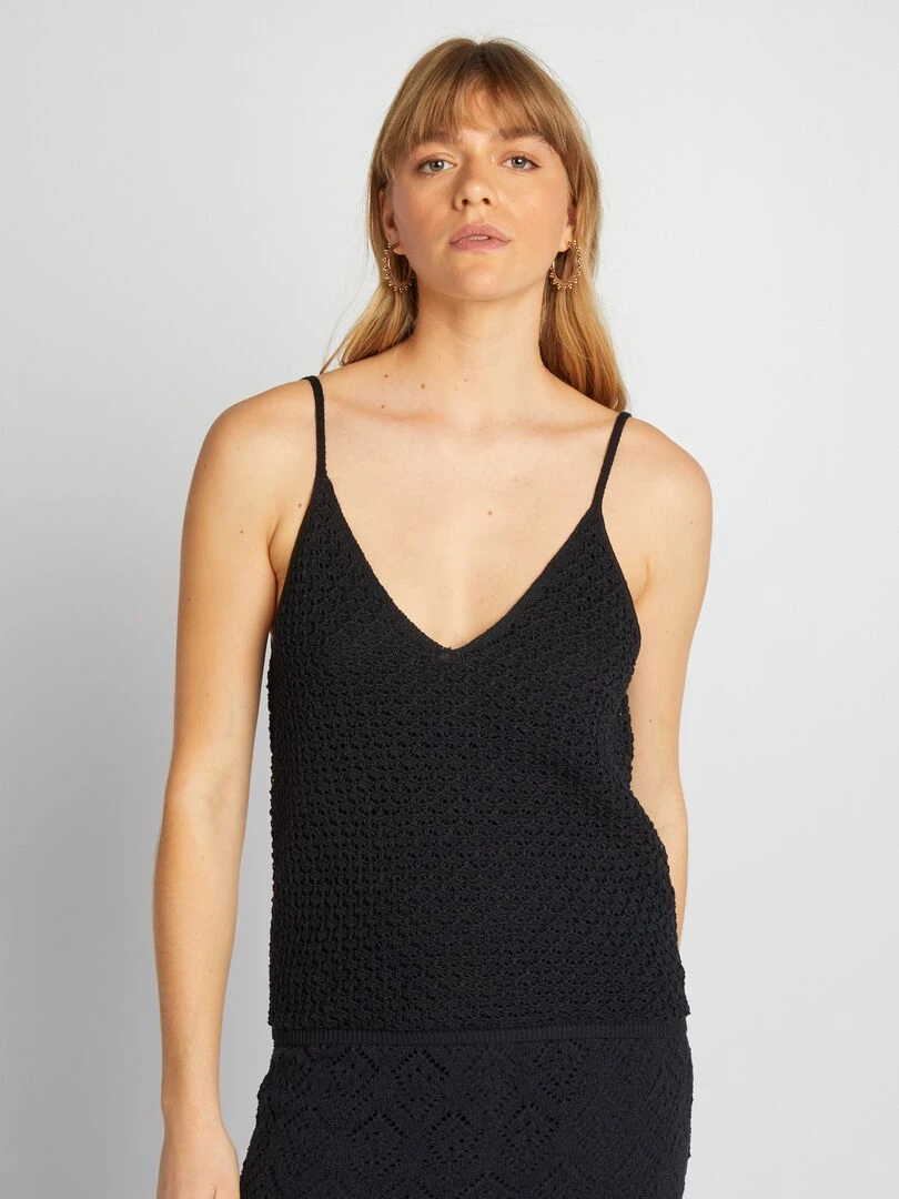 Débardeur en crochet   noir