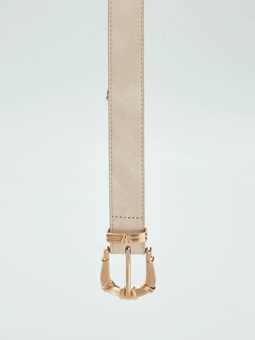 Ceinture fine à boucle fantaisie   Crème