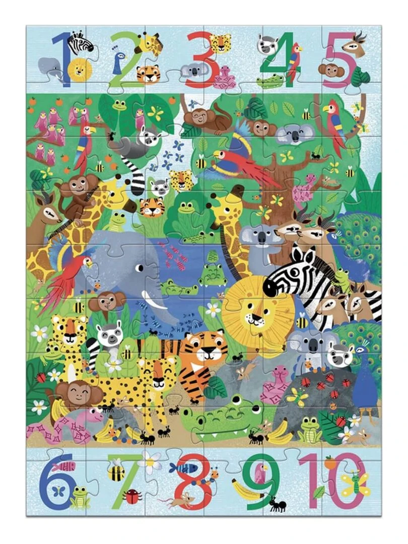 Puzzle géant : Chiffres de 1 à 10 : Jungle N/A
