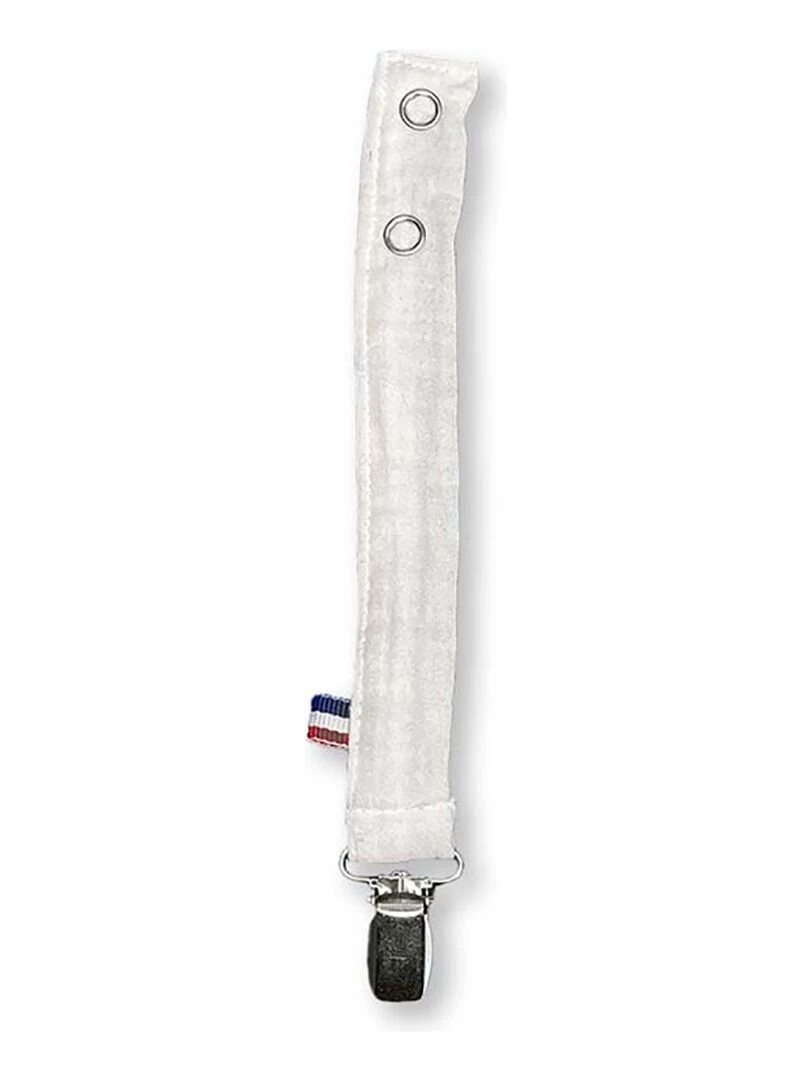 Attache Tétine en Coton Bio Teddy Blanc Blanc