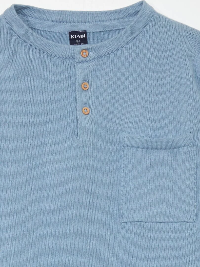 Pull à col tunisien Bleu