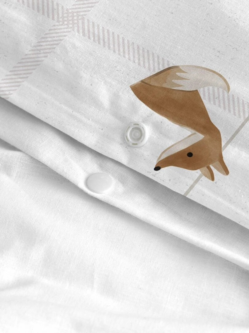 Parure housse de couette 2 pièces Woods animals "Happyfriday"   Blanc